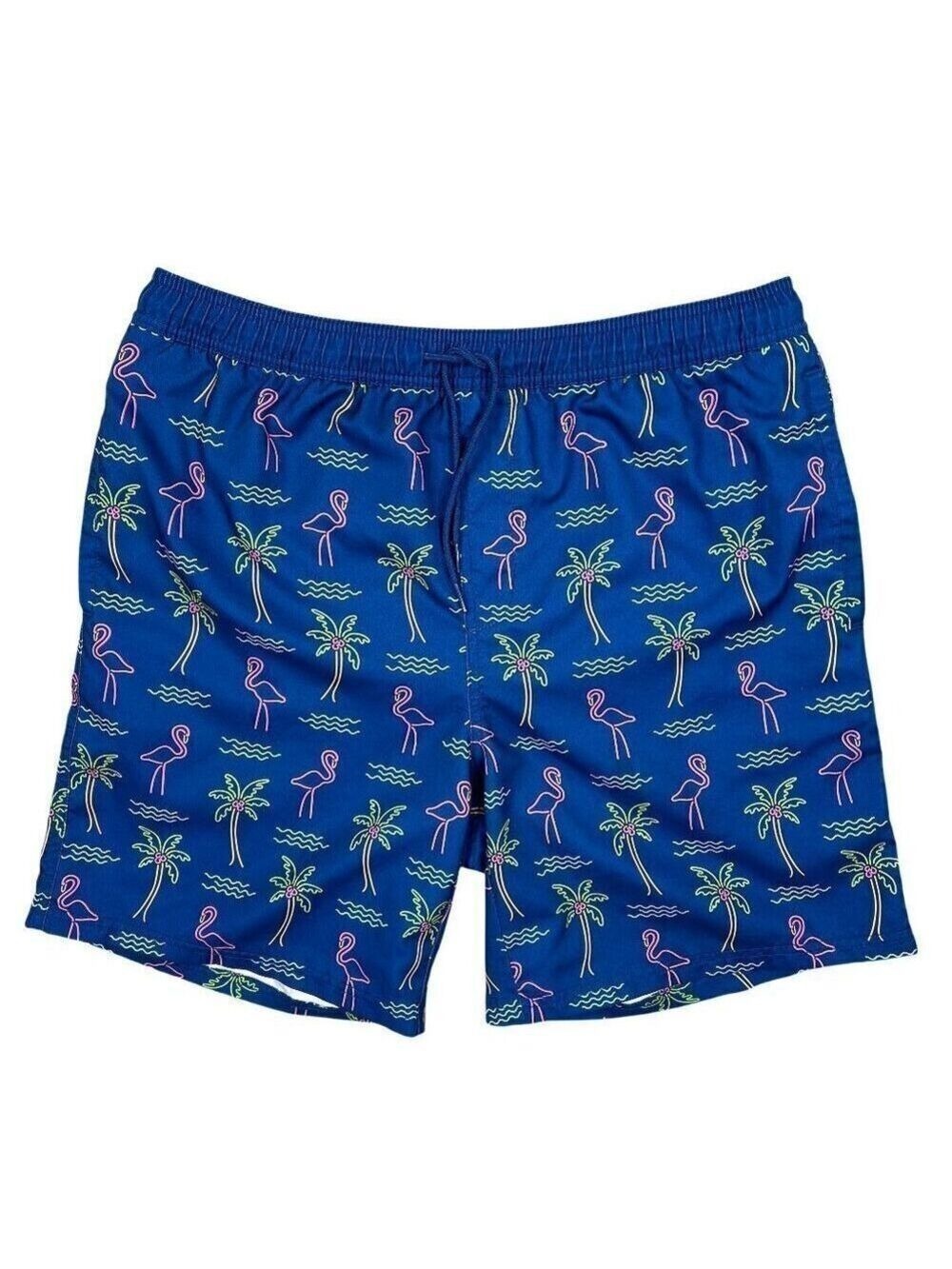 Sonoma Men's Neon Flamingo Blue Board Shorts Swim Trunks Size L